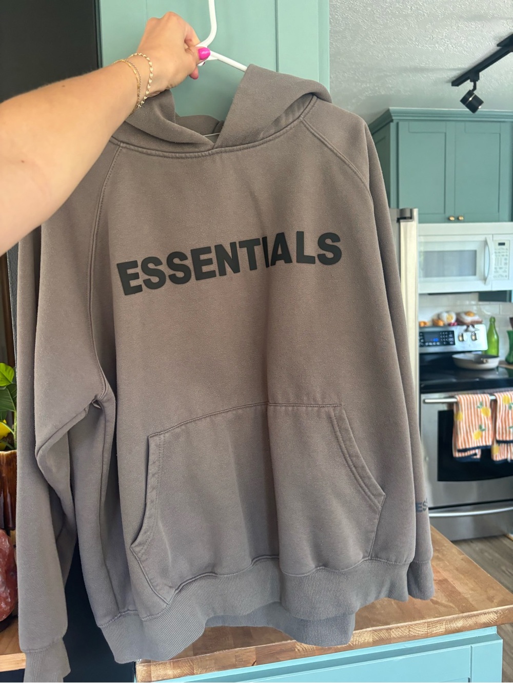 FAKE ESSENTIALS Oversized Hoodie in Taupe